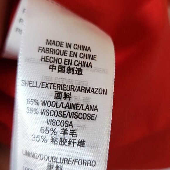 JUICY COUTURE | Wool coat fur collar red sz 8 10 - Picture 3 of 4